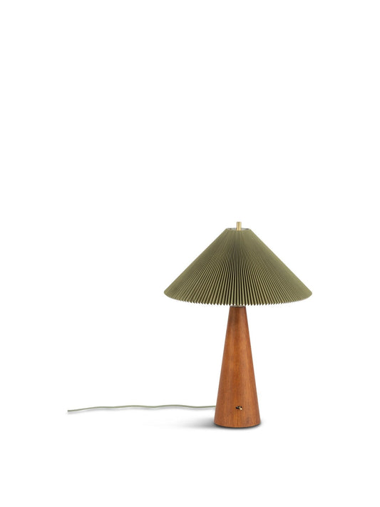 Woodland Table Lamp Sage Pleat/Wood