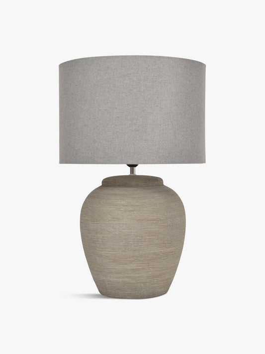 Baslow Etched Small Ceramic Lamp with Shade