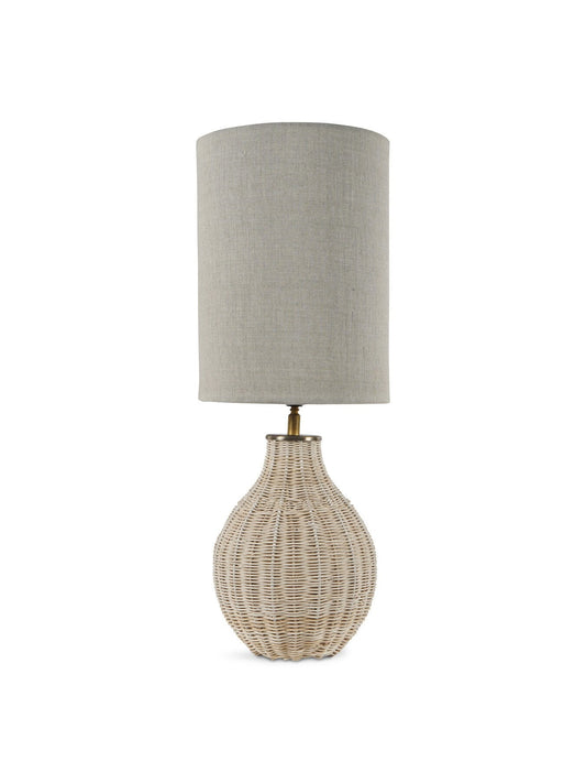 Rattan Lamp with Drum Shade Small