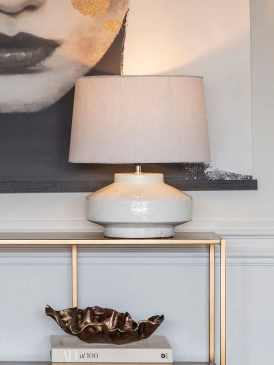 San Sebastian Terracotta Table Lamp White